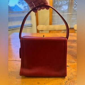 Vintage Coach Red Leather Geometric Bag #9043
Handbag With Hangtag